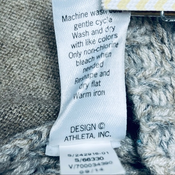 ❄️ Athleta Chill Womens Small Oatmeal Tan Chunky Merino Sweater Size XS - Picture 15 of 15